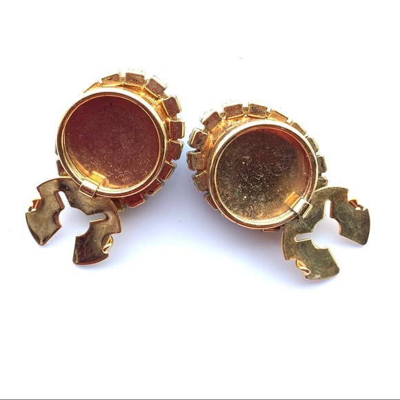 Vintage Button Covers Jewelry with Rhinestones - Picture 3 of 6